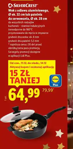 Lidl SILVERCREST Wok z odlewu aluminiowego lub patelnia do serwowania oferta