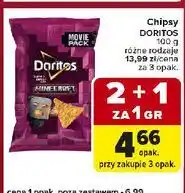 Carrefour Express Chipsy kukurydziane minecraft movie o smaku sweet chili Doritos oferta