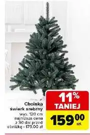 Carrefour Choinka świerk srebrny 120 cm oferta