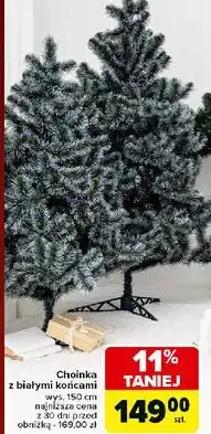 Carrefour Choinka z białymi końcówkami 150 cm oferta