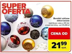 Carrefour Bombki szklane dekorowane oferta