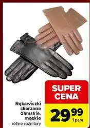 Carrefour Rękawiczki skórzane męskie oferta