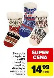 Carrefour Skarpety ocieplane z abs oferta