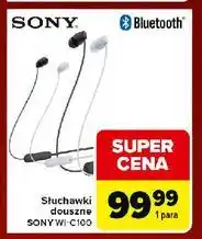 Carrefour Słuchawki wi-c100 białe Sony oferta