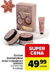 Carrefour Zestaw w pudełku body ceremony: masło do ciała 200 ml + scrub g krem rak 50 Soraya oferta