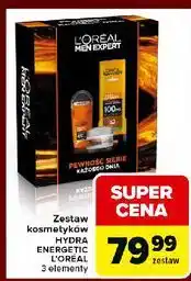 Carrefour Zestaw w pudełku hydra energetic: żel 100 ml + krem 50 dezodorant L'oreal Men Expert oferta