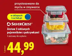 Lidl Zestaw 3 szklanych pojemników z pokrywkami oferta