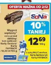 Carrefour Węgorz wędzony na gorąco Sona oferta