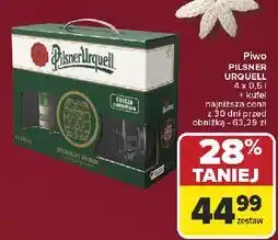 Carrefour Piwo + kufel Pilsner Urquell oferta