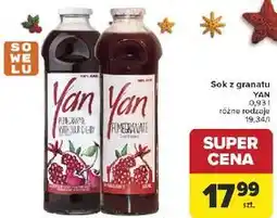Carrefour Sok z granatu wisnią Yan oferta