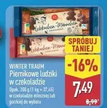 ALDI Ludziki piernikowe w czekoladzie deserowej Wintertraum oferta