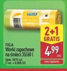 ALDI Worki na śmieci 35 l cytrynowe Folia oferta