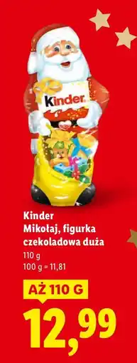 Lidl Mikołaj, figurka czekoladowa duża Kinder oferta