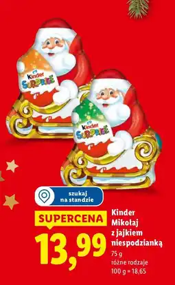 Lidl Mikołaj z jajkiem niespodzianką Kinder oferta