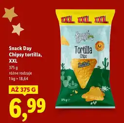 Lidl Chipsy tortilla, XXL różne rodzaje Snack Day oferta