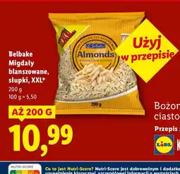 Lidl Migdały blanszowane, słupki, XXL Belbake oferta