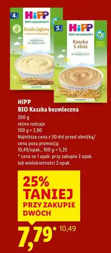 Lidl Kaszka bezmleczna BIO HiPP oferta