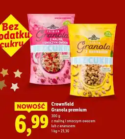 Lidl Granola premium z maliną i smoczym owocem Crownfield oferta