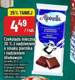 Polomarket Czekolada mleczna 30% z nadzieniem o smaku piernika i nadzieniem śliwkowym Alpinella oferta