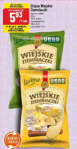 Polomarket Chipsy Wiejskie Ziemniaczki wybrane rodzaje Lorenz oferta