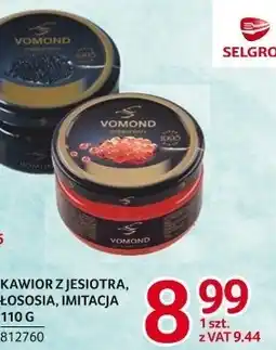 Selgros Kawior z jesiotra, łososia, imitacja 110g Vomond oferta