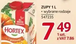 Selgros Zupy Hortex wybrane rodzaje oferta