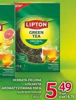 Selgros Herbata zielona liściasta aromatyzowana Lipton 100 g wybrane rodzaje oferta