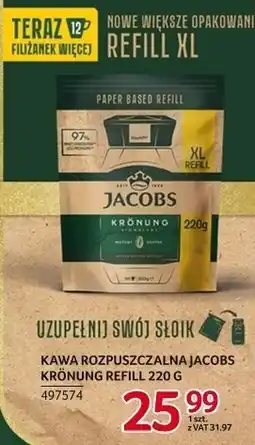 Selgros Kawa rozpuszczalna Jacobs Krónung Refill XL 220 g oferta