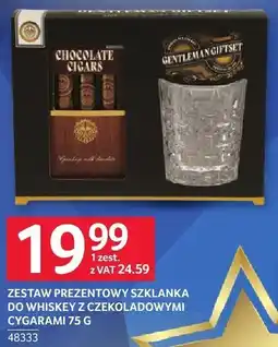Selgros Zestaw prezentowy szklanka do whiskey z czekoladowymi cygarami 75 g Selgros oferta