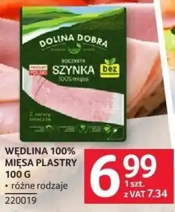 Selgros Wędlina 100% mięsa plastry 100 g różne rodzaje Dolina Dobra oferta