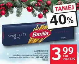 Selgros Makaron Spaghetti Barilla 500g wybrane rodzaje oferta