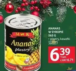 Selgros Ananas w syropie M&K 564 g oferta