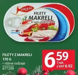 Selgros Filety z makreli Graal 170 g różne rodzaje oferta