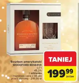 Carrefour Bourbon + szklanka w pudełku Woodford Reserve oferta