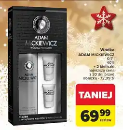 Carrefour Wódka + kieliszki Adam Mickiewicz oferta