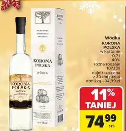 Carrefour Wódka + kartonik Korona Polska oferta