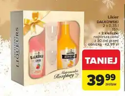 Carrefour Likier truskawkowy + likier advocaat 2 kieliszki Dalkowski oferta