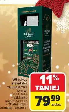 Carrefour Whiskey + szklanka Tullamore Dew Original oferta