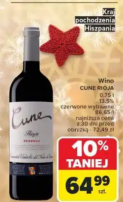 Carrefour Wino Cune Rioja oferta