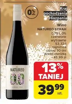Carrefour Wino Natureo Free Torres Syrah oferta