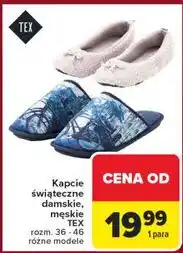Carrefour Kapcie męskie świąteczne Tex oferta