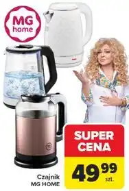 Carrefour Czajnik 1.7 l stalowo-szklany szary Mg Home oferta