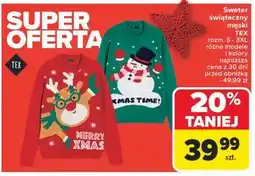 Carrefour Sweter świąteczny męski s-3xl Tex oferta