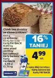 Carrefour Chleb bez drożdży ze słonecznikiem oferta