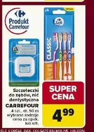 Carrefour Nić dentystyczna z miętą i fluorem Carrefour oferta