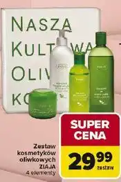 Carrefour Zestaw w pudełku oliwkowa żel pod prysznic 500 ml + mleczko do ciała 400 krem twarzy 50 Ziaja oferta