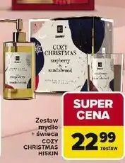 Carrefour Zestaw w pudełku cozy christmas: mydło płynie + świeca Hiskin oferta