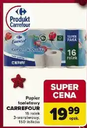 Carrefour Papier toaletowy comfort & quality Carrefour Essential oferta