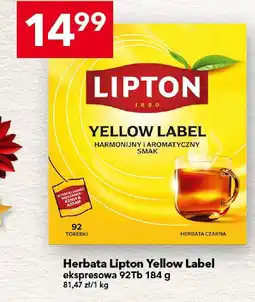 Lewiatan Herbata Lipton Yellow Label ekspresowa 92Tb 184 g oferta