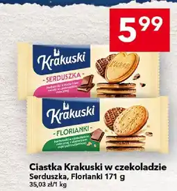 Lewiatan Ciastka Krakuski w czekoladzie Serduszka, Florianki 171 g oferta